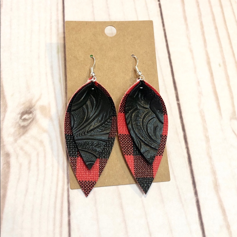 Faux leather earrings